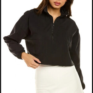 WeWoreWhat - Black Athletic Quarter zip Cropped hoodie - Small